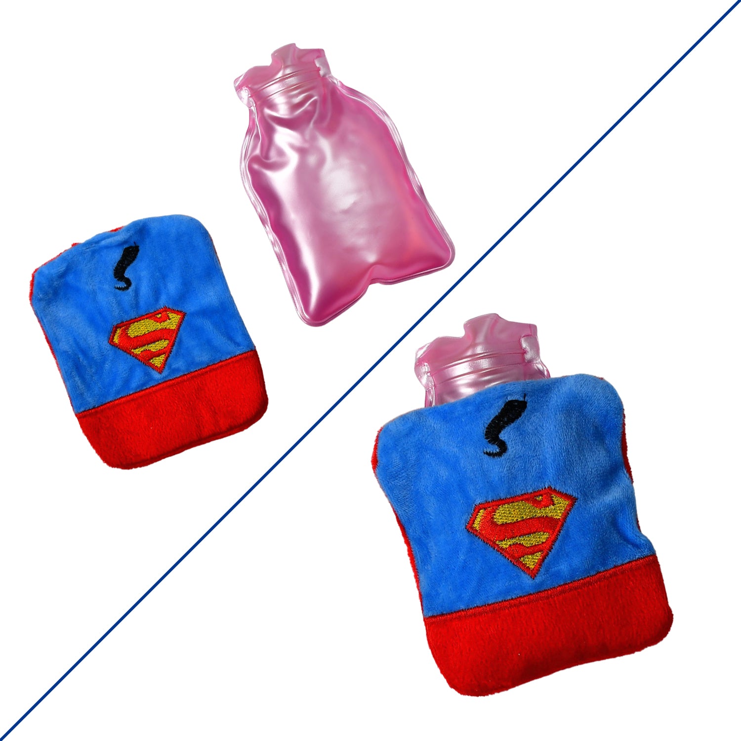 6530 Superman Print Small Hot Water Bag With Cover For Pain Relief Neck Shoulder Pain And Hand Feet Warmer Menstrual Cramps. 6530 Superman Print Small Hot Water Bag With Cover For Pain Relief Neck Shoulder Pain And Hand Feet Warmer Menstrual Cramps.